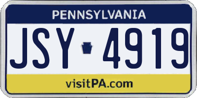 PA license plate JSY4919