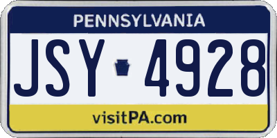 PA license plate JSY4928