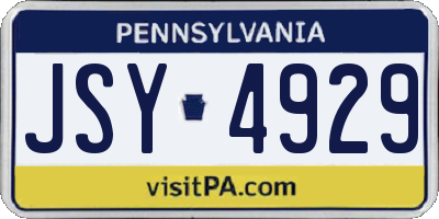 PA license plate JSY4929