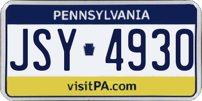 PA license plate JSY4930