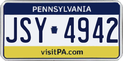PA license plate JSY4942