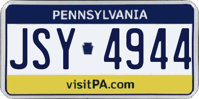 PA license plate JSY4944