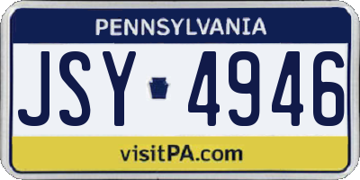 PA license plate JSY4946