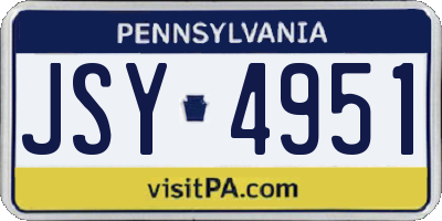 PA license plate JSY4951