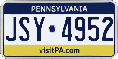 PA license plate JSY4952