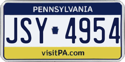 PA license plate JSY4954