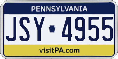 PA license plate JSY4955