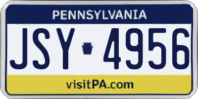 PA license plate JSY4956