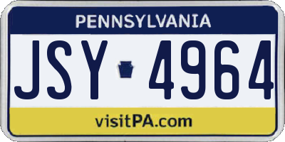 PA license plate JSY4964