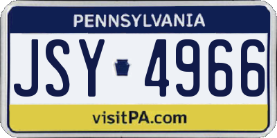 PA license plate JSY4966