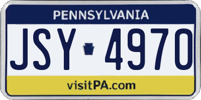 PA license plate JSY4970