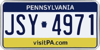PA license plate JSY4971