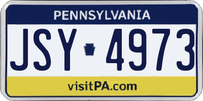 PA license plate JSY4973