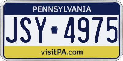 PA license plate JSY4975
