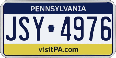 PA license plate JSY4976
