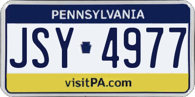 PA license plate JSY4977