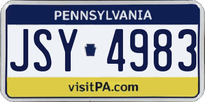 PA license plate JSY4983