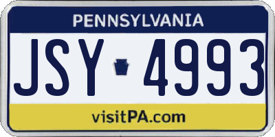 PA license plate JSY4993