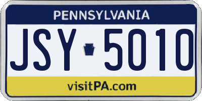 PA license plate JSY5010