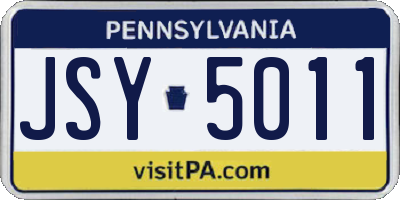 PA license plate JSY5011
