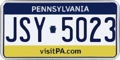 PA license plate JSY5023
