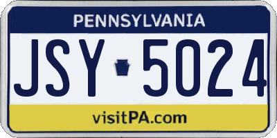PA license plate JSY5024