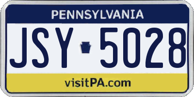 PA license plate JSY5028