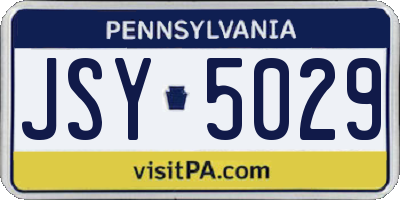PA license plate JSY5029