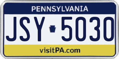 PA license plate JSY5030