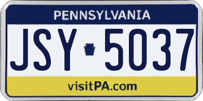 PA license plate JSY5037