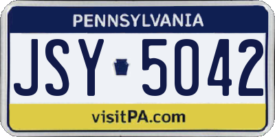 PA license plate JSY5042