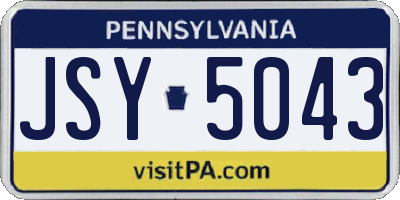 PA license plate JSY5043