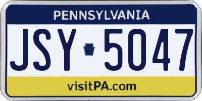 PA license plate JSY5047