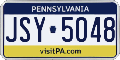 PA license plate JSY5048