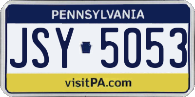 PA license plate JSY5053