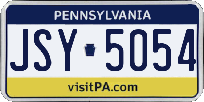 PA license plate JSY5054