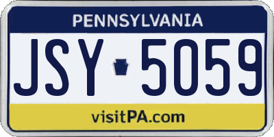 PA license plate JSY5059