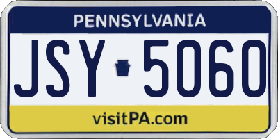PA license plate JSY5060