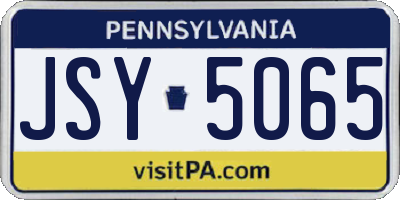 PA license plate JSY5065