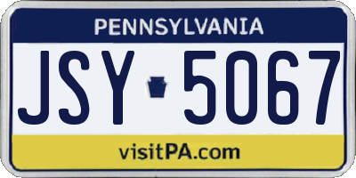 PA license plate JSY5067