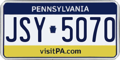 PA license plate JSY5070