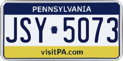 PA license plate JSY5073