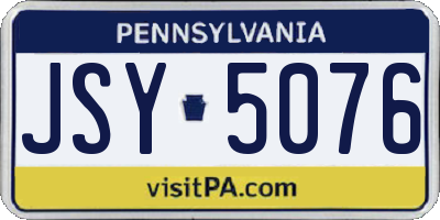 PA license plate JSY5076