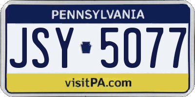 PA license plate JSY5077