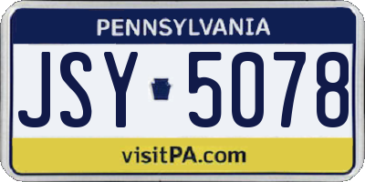 PA license plate JSY5078