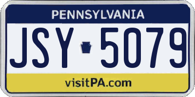 PA license plate JSY5079