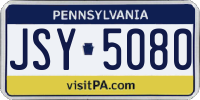 PA license plate JSY5080