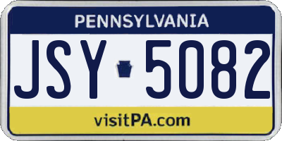 PA license plate JSY5082