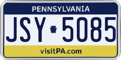 PA license plate JSY5085