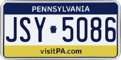 PA license plate JSY5086